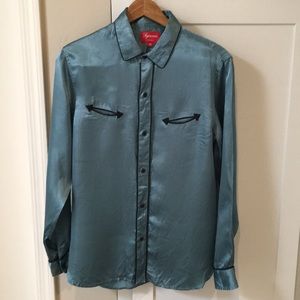 Supreme Satin Western Button Down Shirt Size M